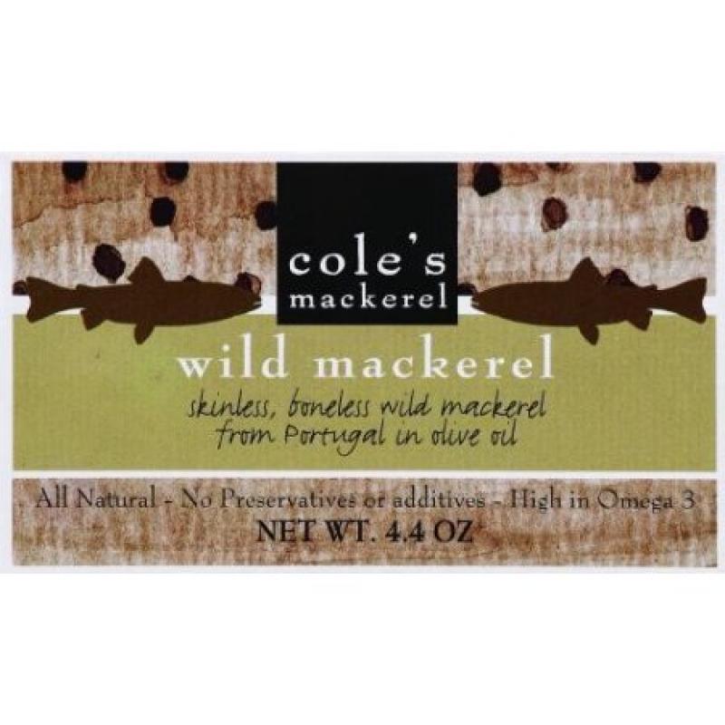 Cole&#039;s Mackerel Wild Mackerel in Olive Oil, 4.4 OZ