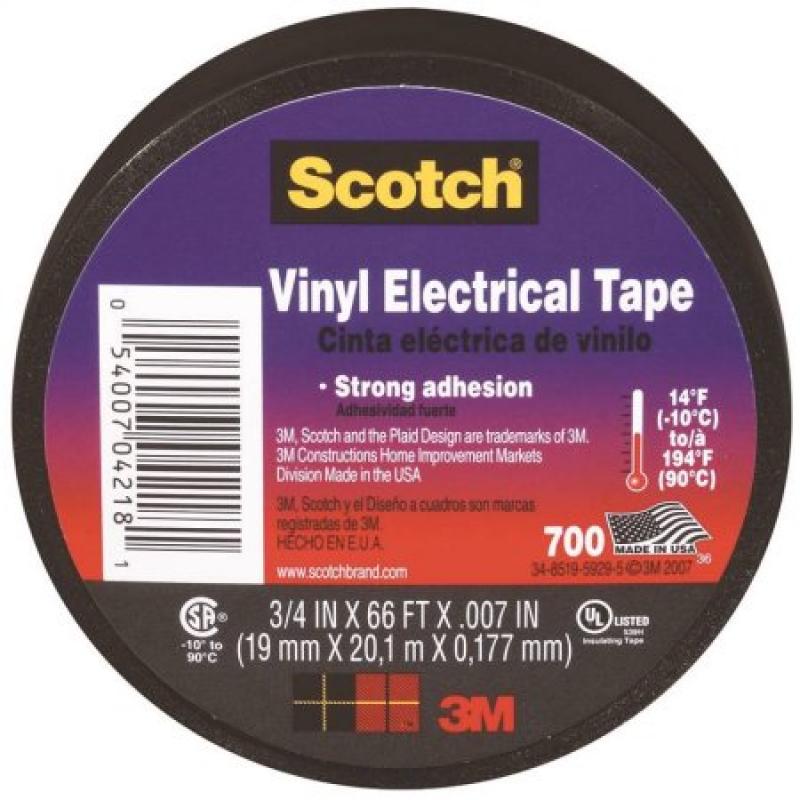 Scotch 700 Electrical Tape, 3/4" x 66&#039; x 0.007"