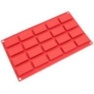 Freshware 20-Cavity Small Financier Silicone Mold for Soap, Cookie, Candy and Chocolate, SM-108RD