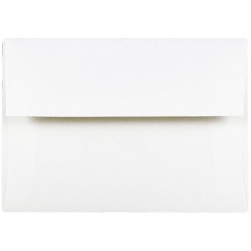 JAM Paper A6 Invitation Envelope, 4 3/4 x 6 1/2, Strathmore Bright White Wove, 25/pack