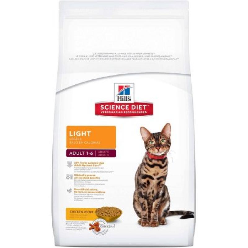 Hill&#039;s Science Diet Adult Light Chicken Recipe Dry Cat Food, 7 lb bag