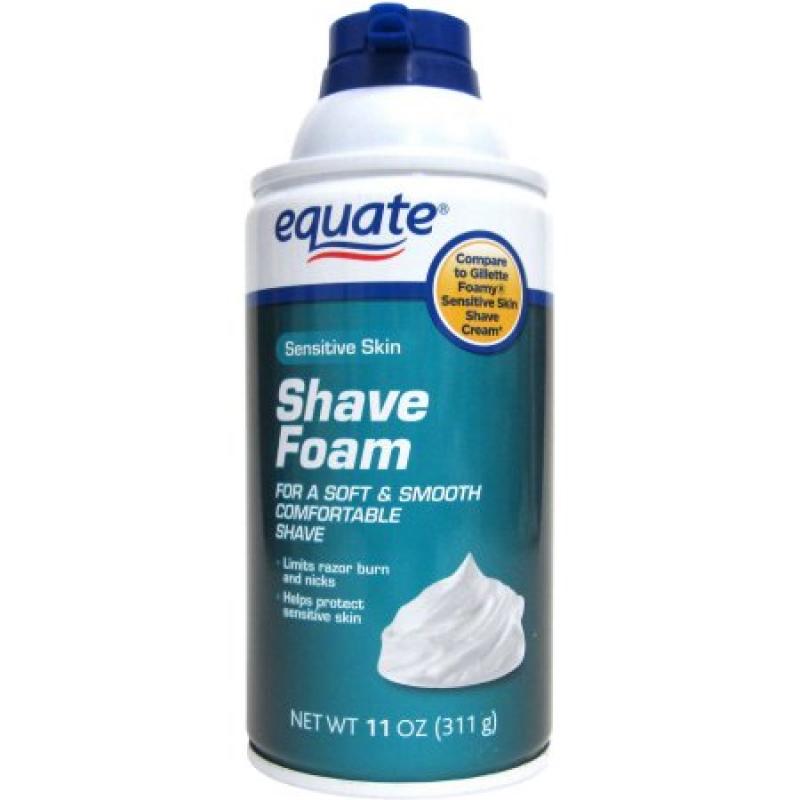 Equate Sensitive Skin Shave Foam, 11 oz