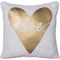 Home Trends Gold Foil Heart Love Pillow