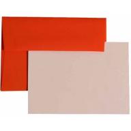JAM Paper Recycled Personal Stationery Sets with Matching 4bar/A1 Envelopes, Orange, 25-Pack