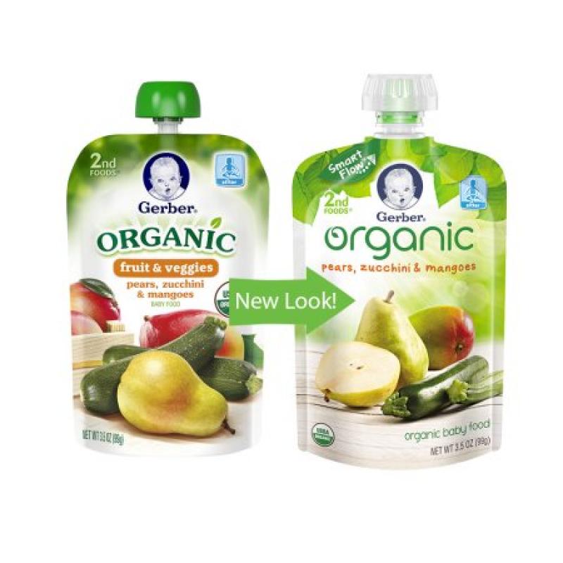 Gerber® 2nd Foods® Organic Fruit & Veggies Pears, Zucchini & Mangoes Baby Food, 3.5 oz