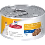 Hill&#039;s Science Diet Adult 7+ Savory Chicken Entrée Canned Cat Food, 3 oz, 24-pack