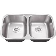 Magnus Sinks 32-1/4" x 18-1/2" 18 Gauge Stainless Steel Double Bowl Kitchen Sink