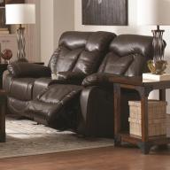Coaster Zimmerman Faux Leather Power Reclining Loveseat in Brown