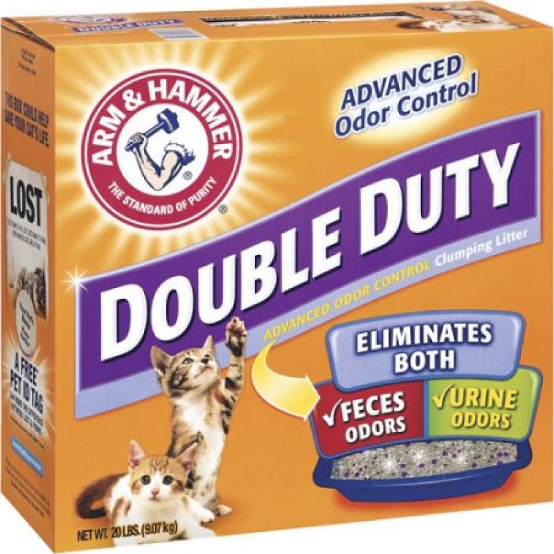 Arm & Hammer Double Duty Advanced Odor Control Clumping Cat Litter, 20 lb