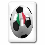 3dRose Soccer ball with the national flag of Italy on it Italian, Double Toggle Switch