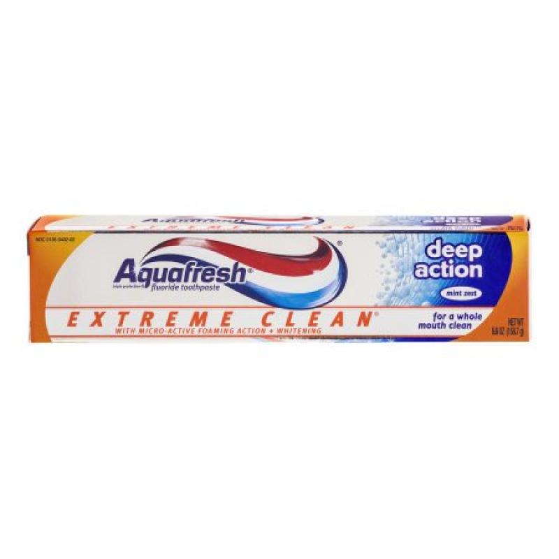 Aquafresh Extreme Clean Deep Action Fluroride Toothpaste, Mint Zest, 5.6 oz