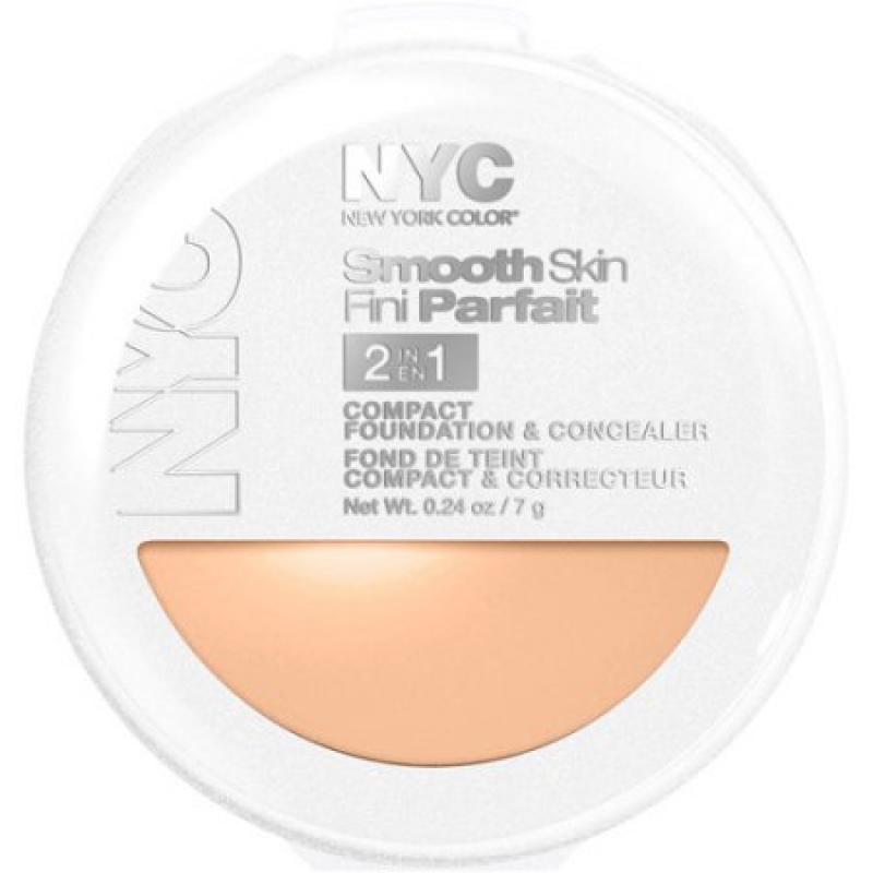 N.Y.C. New York Color Smooth Skin 2 in 1 Compact Foundation, 0.24 oz