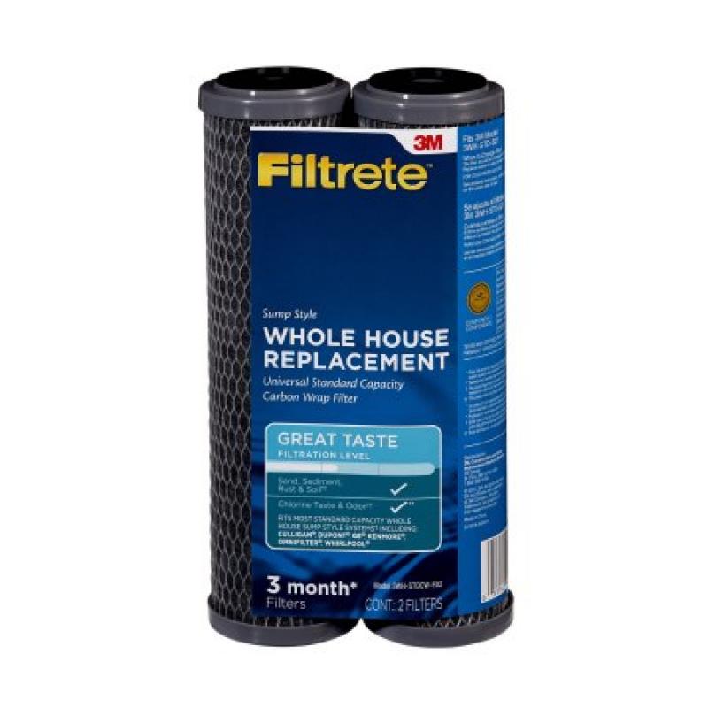 Filtrete" Standard Capacity, Carbon Wrap Replacement Filter, Sump Style (sediment, CTO) - 2 pack