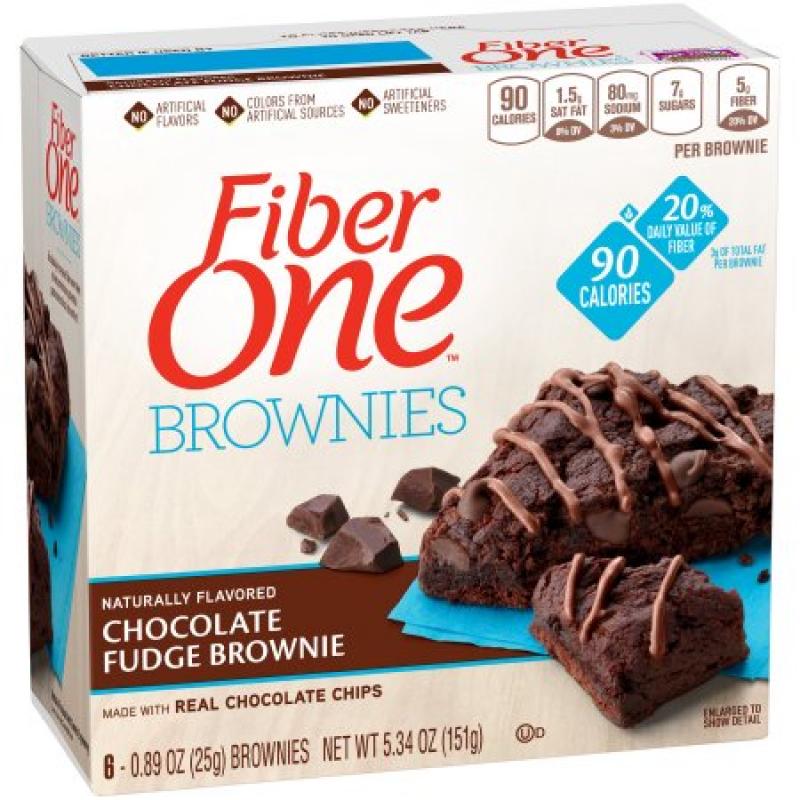 Fiber One 90 Calorie Brownie Chocolate Fudge 0.89 oz Brownies 6 ct Box