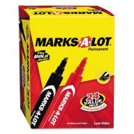 Marks-A-Lot Permanent Marker, Large Chisel Tip, 24-Pack