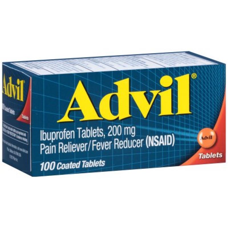 Advil Pain Reliever / Fever Reducer (Ibuprofen), 200 mg 100 count