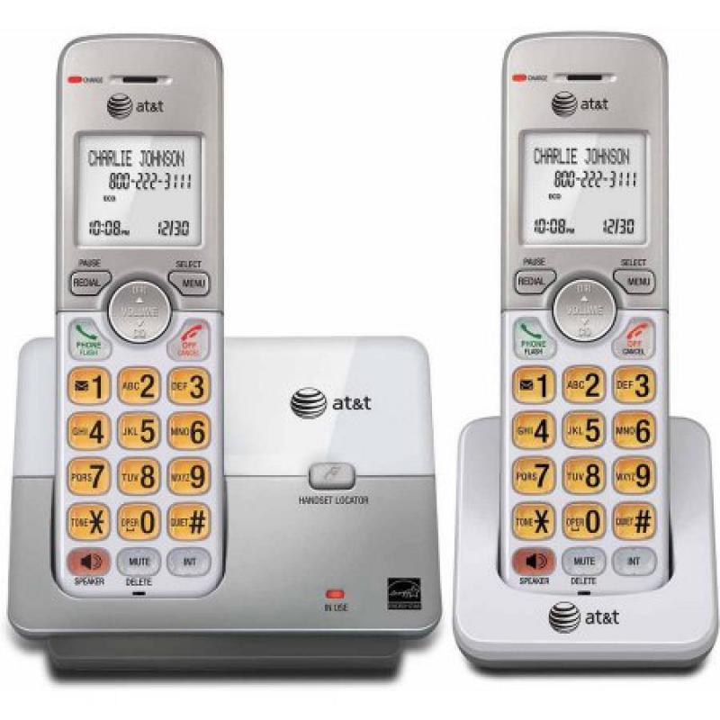 AT&T EL51203 DECT 6.0 Phone with Caller ID/Call Waiting, 2 Cordless Handsets, Silver