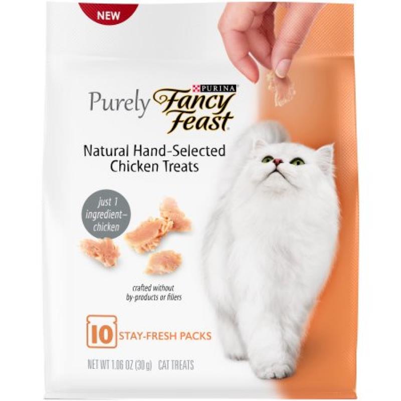 Purina Fancy Feast Purely Natural Hand-Selected Chicken Cat Treats 1.06 oz. Pouch