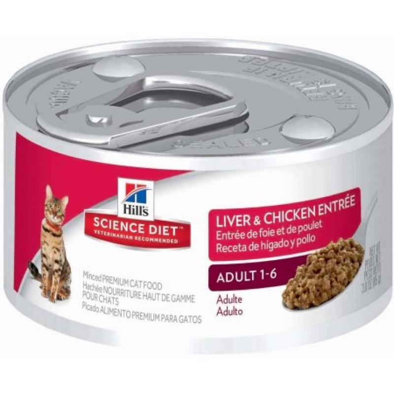 Hill&#039;s Science Diet Adult Liver & Chicken Entrée Canned Cat Food, 3 oz, 24-pack