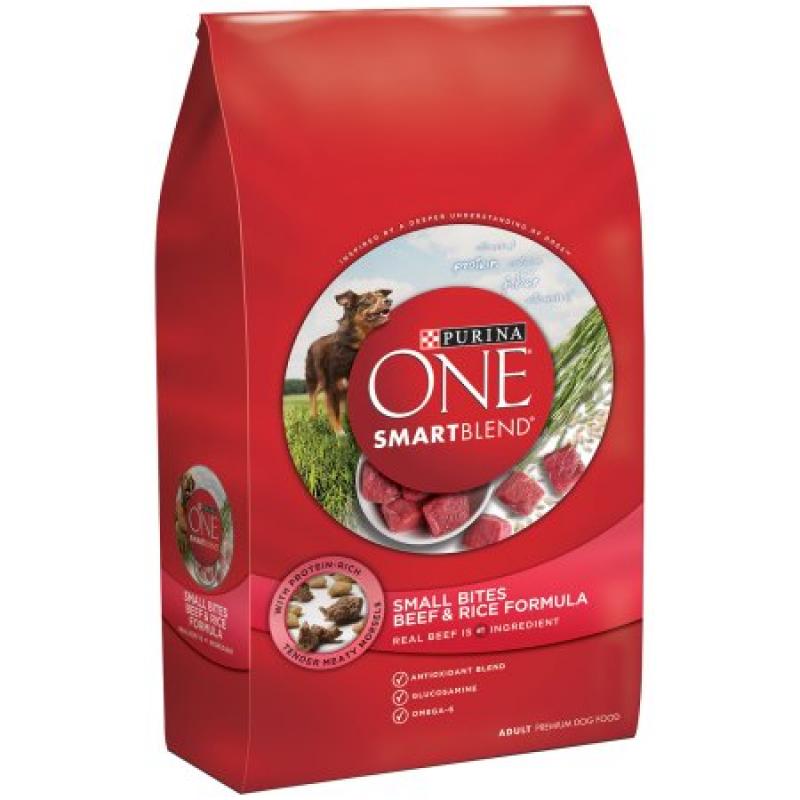 Purina ONE SmartBlend Small Bites Beef & Rice Formula Adult Premium Dog Food 16.5 lb. Bag