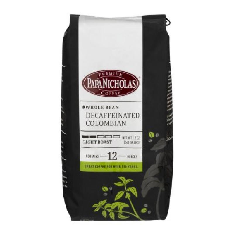 Papa Nicholas Whole Bean Decaffeinated Colombian Light Roast, 12.0 OZ