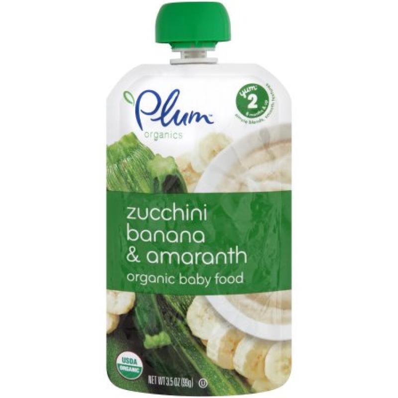 Plum Organics Zucchini Banana & Amaranth Organic Baby Food Yum 2 6 Months & Up 3.5 oz