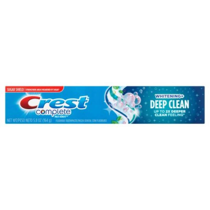 Crest Complete Whitening + Deep Clean Effervescent Mint Toothpaste, 5.8 oz
