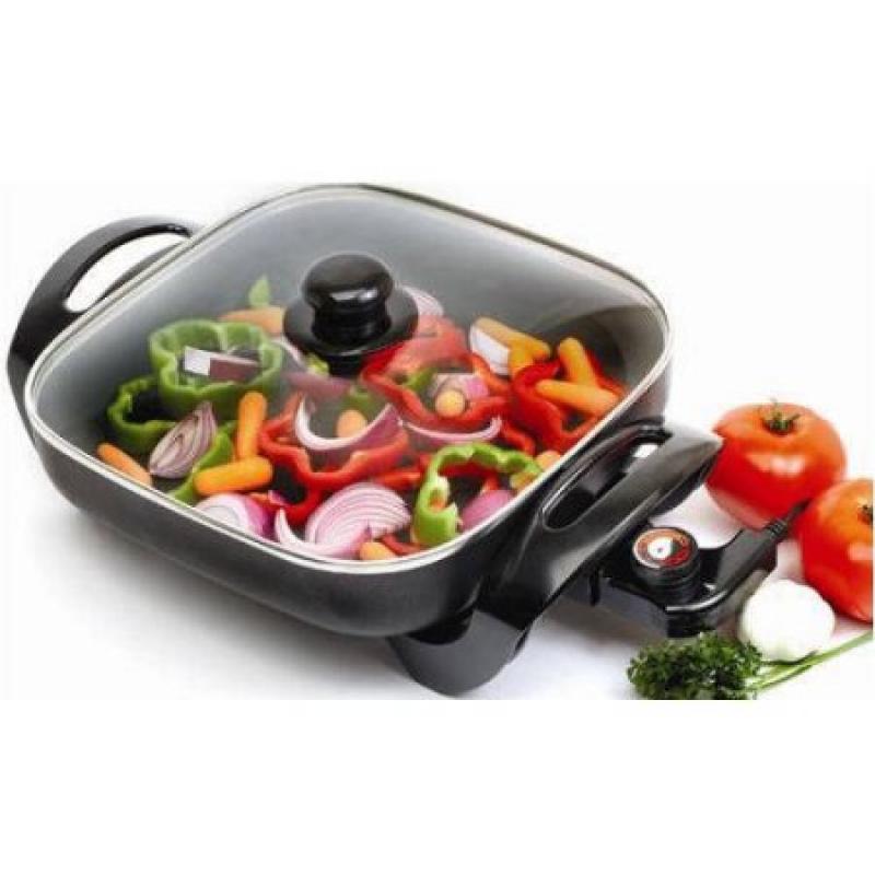 Maxi Matic Elite Gourmet 12 x 12 Electric Skillet with Glass Lid