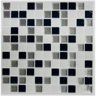 RoomMates Black and White Mosaic StickTILES, 4-Pack