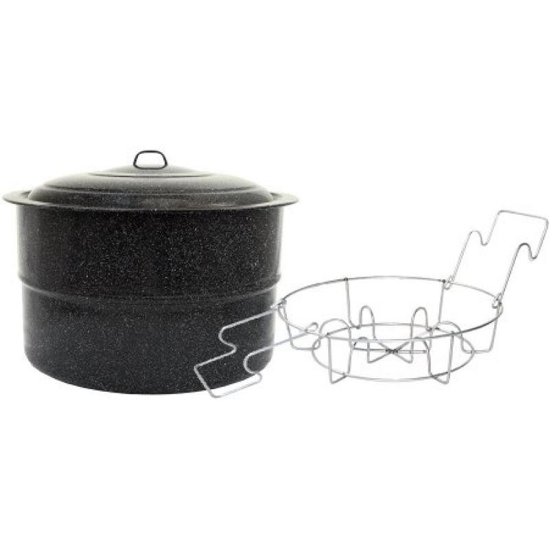 Granite Ware 33-Quart Canner with Jar Rack, Black