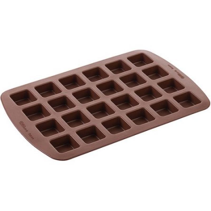 Wilton 24-Cavity Brownie Pops Silicone Mold, Bite Size 2105-4923
