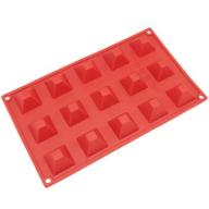 Freshware 15-Cavity Mini Pyramid Silicone Mold for Chocolate, Candy and Gummy Mold, SM-101RD