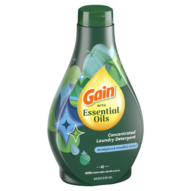 Gain with Essential Oils Eucalyptus & Mindful Mint Liquid Laundry Detergent - The Zen Scent -  58fl oz