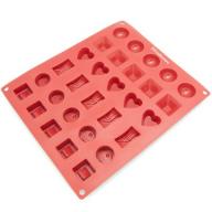 Freshware 30-Cavity Silicone Mold for Assorted Chocolate, Candy, Gummy and Jelly, CB-114RD