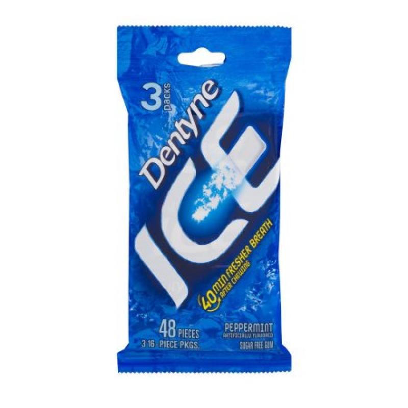 Dentyne Ice Peppermint Sugar Free Gum, 16 pieces, 3 count