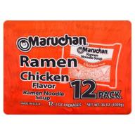 Maruchan Ramen Chicken Flavor Ramen Noodle Soup 12 x 3oz (36oz)