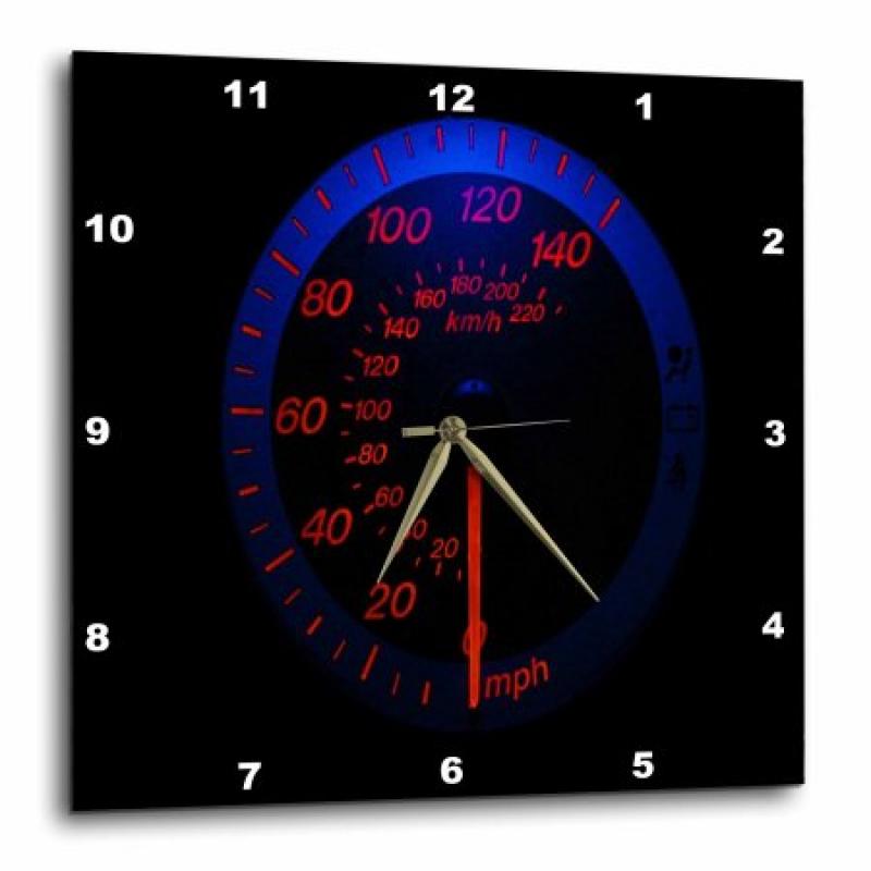 3dRose Auto Speedometer Glows In the Dark, Wall Clock, 15 by 15-inch