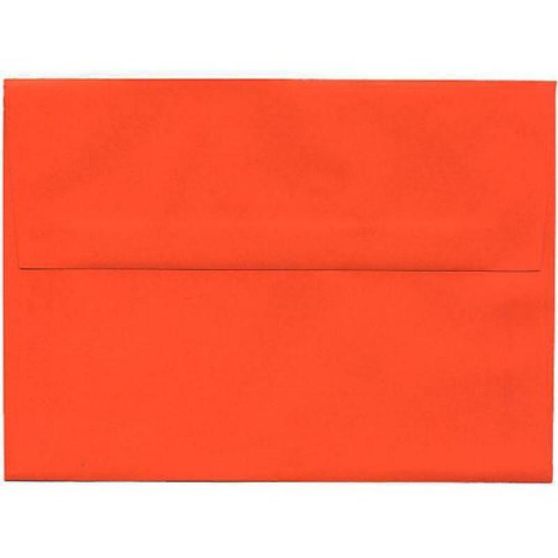 JAM Paper A7 5-1/4" x 7-1/4" Recycled Paper Invitation Envelopes, Brite Hue Orange, 25pk