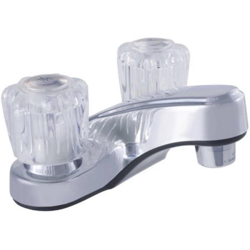 LDR Lavatory Faucet Non Metallic Dual Acrylic Handle without Pop Up 1.5 GPM WaterSense, Chrome Finish
