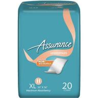 Assurance Protective Underpads, XL, 20 count