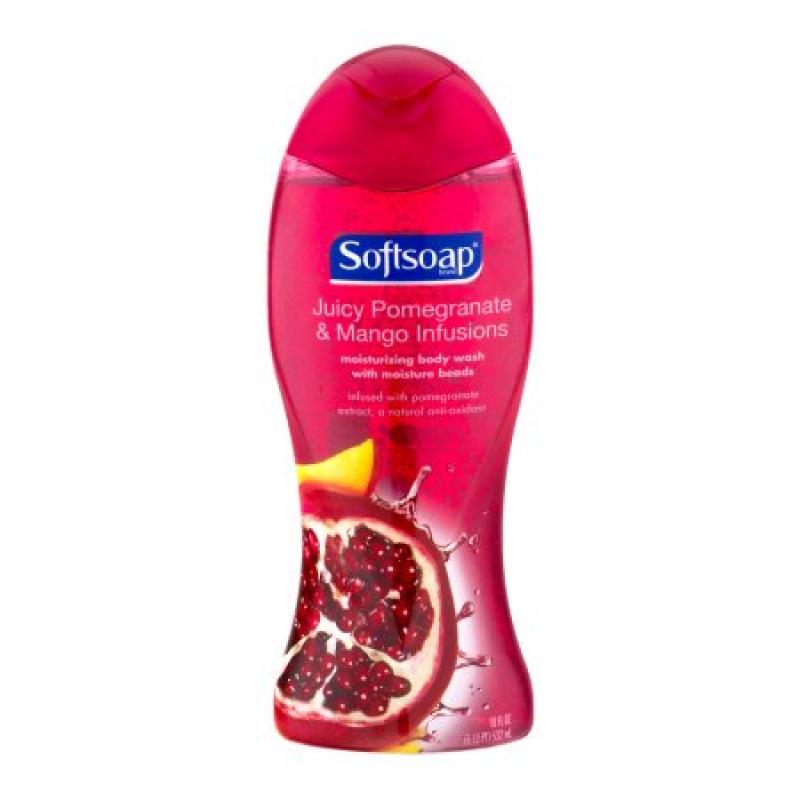 Softsoap Moisturizing Body Wash Juicy Pomegranate & Mango Infusions, 18.0 FL OZ