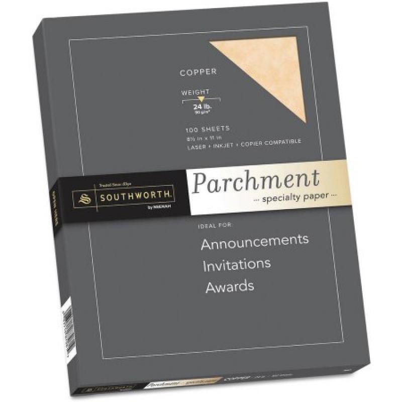 Southworth Parchment Specialty Paper, Copper, 8-1/2 x 11, 100/Box