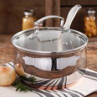 The Pioneer Woman Copper Charm Stainless Steel 4 qt Sauce Pan with Lid and Copper Base