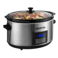 Gourmia DCP-860 SlowSmart 8.5 quart Digital Slow Cooker with Multiple Programmable Modes & Cool Touch Handles, Oval, Stainless Steel, Silver