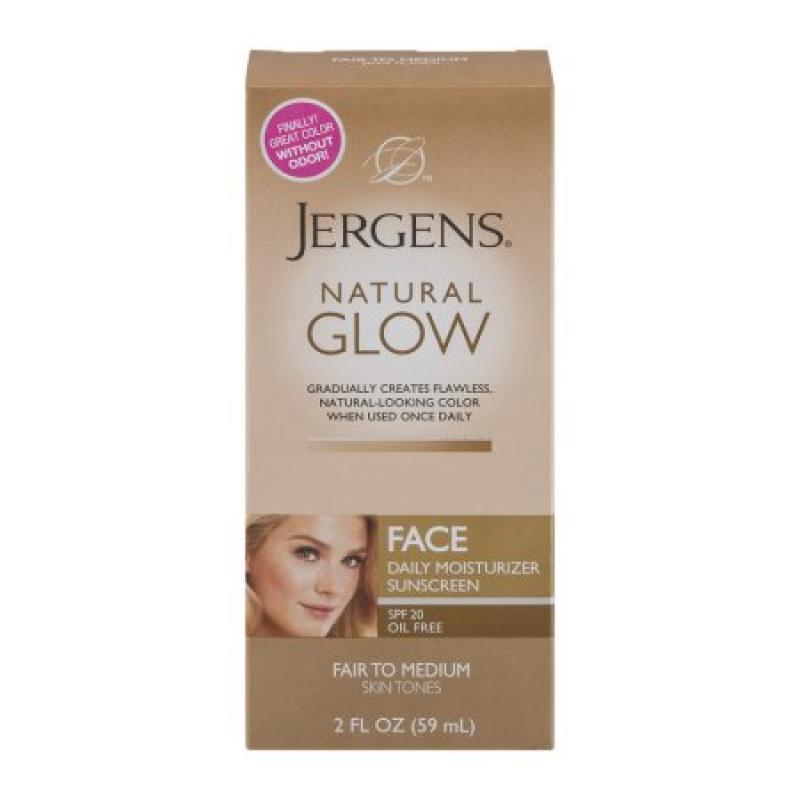 Jergens Face Daily Moisturizer Sunscreen Natural Glow SPF 20, 2.0 FL OZ