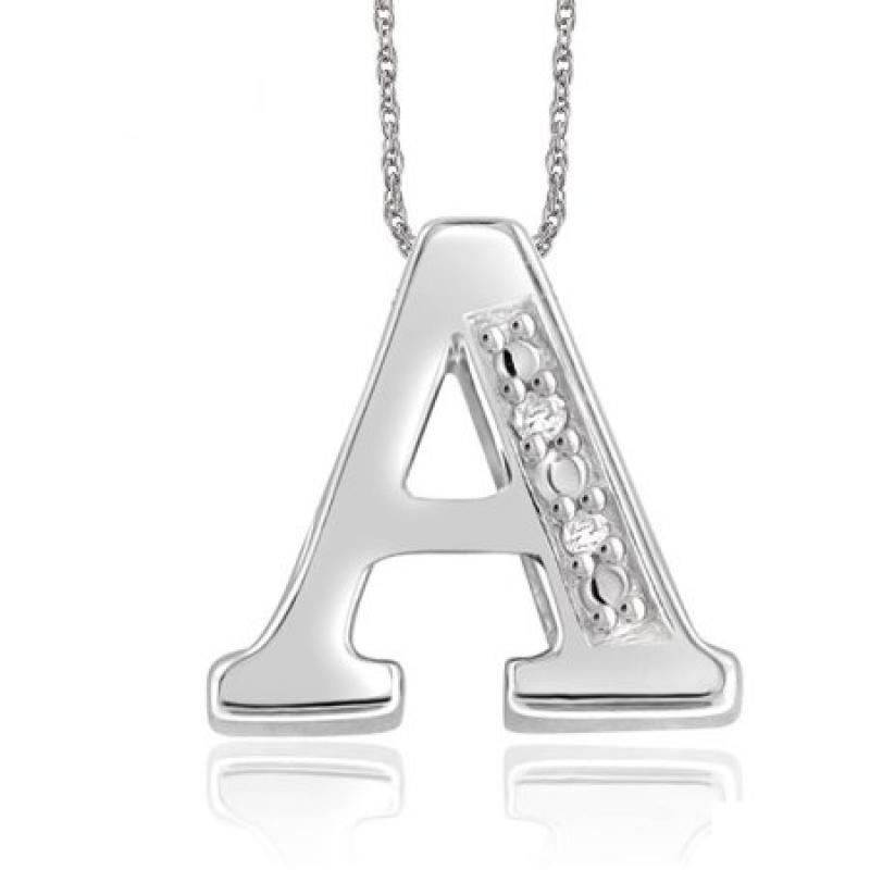 JewelersClub Yours Truly Diamond Accent Sterling Silver Initial Necklace