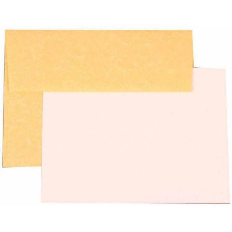 JAM Paper Recycled Parchment Personal Stationery Sets with Matching A7 Envelopes, Antique Gold, 25-Pack