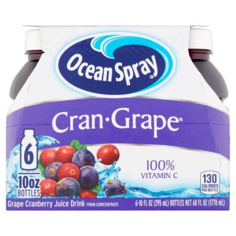 Ocean Spray Fruit Juice, Cran-Grape, 10 Fl Oz, 6 Count
