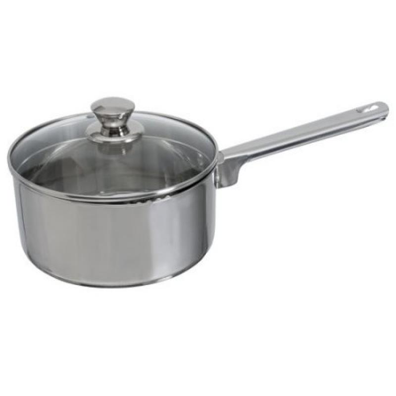 Mainstays Stainless Steel 3-Quart Sauce Pan with Straining Lid