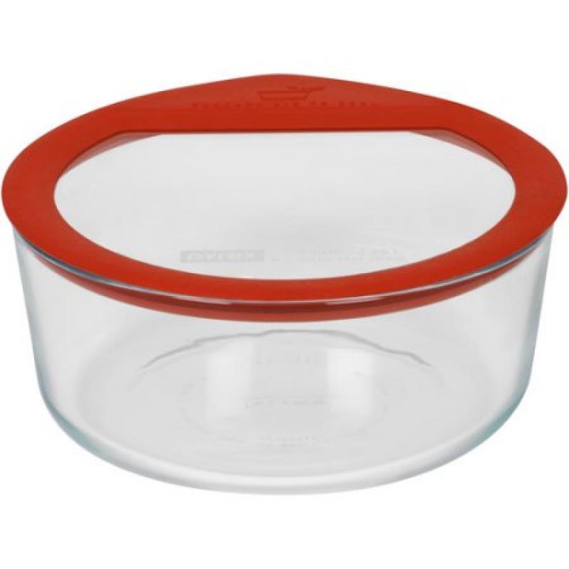 Pyrex No-Leak Glass 7-Cup Round Food Storage Container